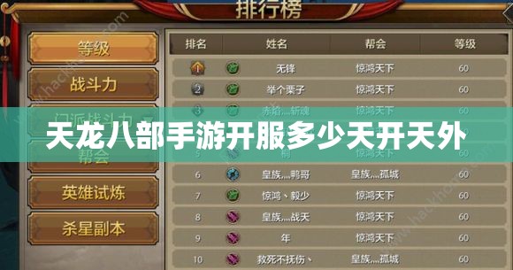 天龙八部手游开服多少天开天外